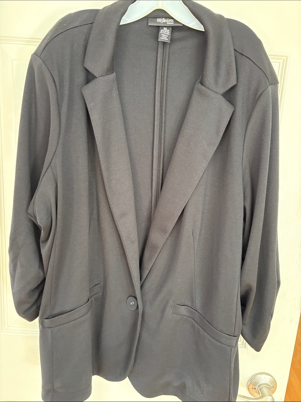 Style & Co. Black Women's Single-Button Blazer